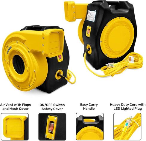 REH 2 HP Powerful Bounce House Blower Fan, 13Amp Draw Heavy-Duty Bounce House Blower Fan with 25 Foot Long Power Cord in Kuwait