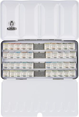 Schmincke - HORADAM® AQUARELL، مجموعة التحبيب الفائق الجليدي، 5 × 1/2 مقالي، 74 603 097، صندوق معدني، ألوان التحبيب القوية جدًا، أرقى الألوان المائية فائقة التحبيب in Kuwait