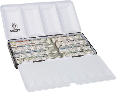 Schmincke - HORADAM® AQUARELL، مجموعة التحبيب الفائق الجليدي، 5 × 1/2 مقالي، 74 603 097، صندوق معدني، ألوان التحبيب القوية جدًا، أرقى الألوان المائية فائقة التحبيب in Kuwait