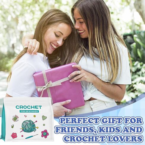سكيتار مجموعة كروشيه للمبتدئين من 4 قطع، مجموعة كروشيه للاطفال والكبار، مجموعة كروشيه للمبتدئين للحرف اليدوية مع تعليمات خطوة بخطوة وفيديو، حرف الكروشيه اليدوية للبالغين in Kuwait