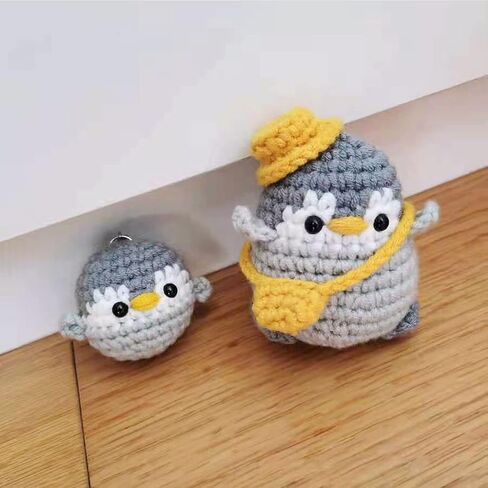 Sanviatime Crochet Kit for Beginners - Dinosaur and 2Pcs Penguins Animal Knitting Sets, Learn to Crochet Kits for Adults and Kids, Crochet Starter Kit with Step-by-Step Video Tutorials in Kuwait