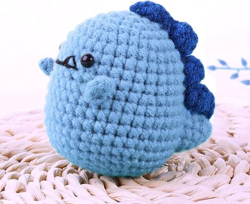 Sanviatime Crochet Kit for Beginners - Dinosaur and 2Pcs Penguins Animal Knitting Sets, Learn to Crochet Kits for Adults and Kids, Crochet Starter Kit with Step-by-Step Video Tutorials in Kuwait