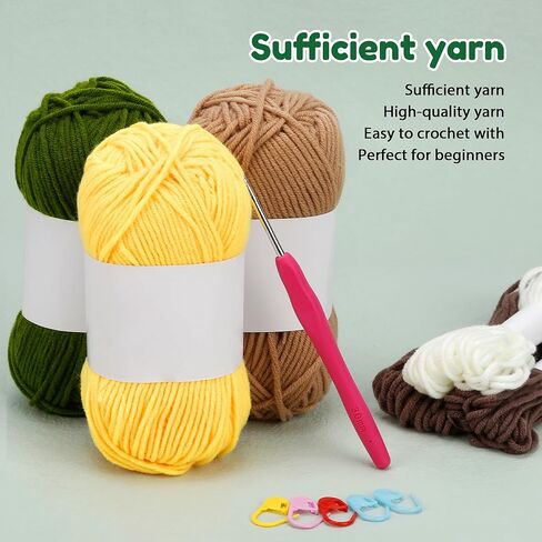 Karsspor Crochet Kit for Beginners - Lemon Crochet Set, Beginner Crochet Kit for Adults with Step-by-Step Instructions and Video Tutorials, Complete Crochet Starter Kit (Patent Product) in Kuwait