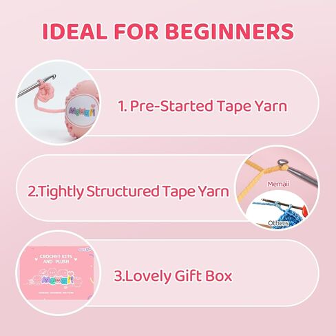 مجموعة كروشيه للمبتدئين من ميواي، مجموعة كروشيه كاملة ذاتية الصنع على شكل حيوانات مع 40% + شريط غزل بدأت مسبقًا، فيديو تعليمي خطوة بخطوة للبالغين والاطفال (بلو بيري كاو) (MEDO000CRO0542L0-A) in Kuwait