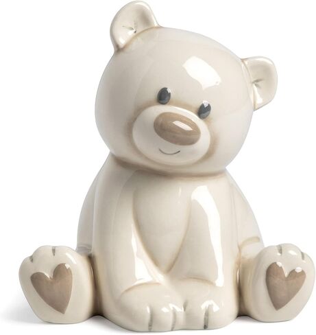 DEMDACO Teddy Bear Blue and Tan 7 x 5.5 Inch Ceramic Stoneware Piggy Money Bank in Saudi Arabia