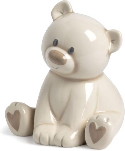 DEMDACO Teddy Bear Blue and Tan 7 x 5.5 Inch Ceramic Stoneware Piggy Money Bank in Saudi Arabia