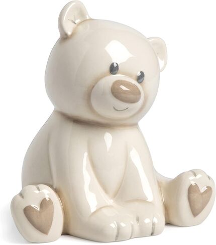 DEMDACO Teddy Bear Blue and Tan 7 x 5.5 Inch Ceramic Stoneware Piggy Money Bank in Saudi Arabia