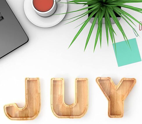 WOOD CITY Letter Piggy Bank للبالغين من الأولاد والبنات والأطفال، صندوق أموال خشبي كبير بحجم 9 بوصات وعملات معدنية شخصية، اسم مخصص DIY هدية إبداعية للنقود الحقيقية، وزخارف الأبجدية (C) in Kuwait