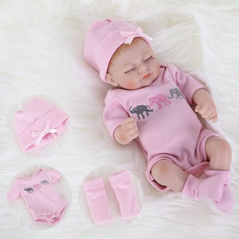 ENADOLL Reborn Baby Boy Doll واقعية سيليكون الفينيل 10 بوصة لينة الجسم نابض بالحياة دمية هدية مجموعة للأعمار 3+ (عيون مفتوحة الصبي الأزرق) in Kuwait