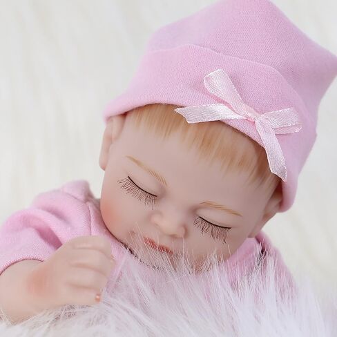 ENADOLL Reborn Baby Boy Doll واقعية سيليكون الفينيل 10 بوصة لينة الجسم نابض بالحياة دمية هدية مجموعة للأعمار 3+ (عيون مفتوحة الصبي الأزرق) in Kuwait