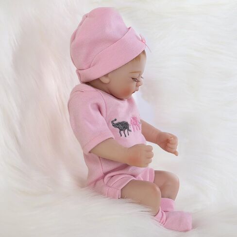 ENADOLL Reborn Baby Boy Doll واقعية سيليكون الفينيل 10 بوصة لينة الجسم نابض بالحياة دمية هدية مجموعة للأعمار 3+ (عيون مفتوحة الصبي الأزرق) in Kuwait