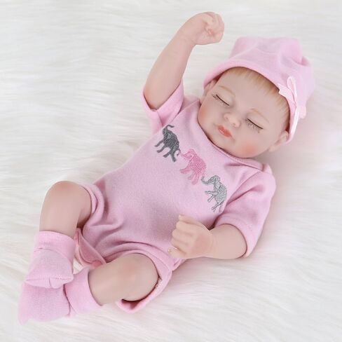 ENADOLL Reborn Baby Boy Doll واقعية سيليكون الفينيل 10 بوصة لينة الجسم نابض بالحياة دمية هدية مجموعة للأعمار 3+ (عيون مفتوحة الصبي الأزرق) in Kuwait