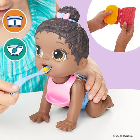 Baby Alive Lil Snacks Doll, Eats and Poops, Snack-Themed 8-Inch Baby Doll, Snack Box Mold, Toy for Kids Ages 3 and Up, Black Hair in Saudi Arabia