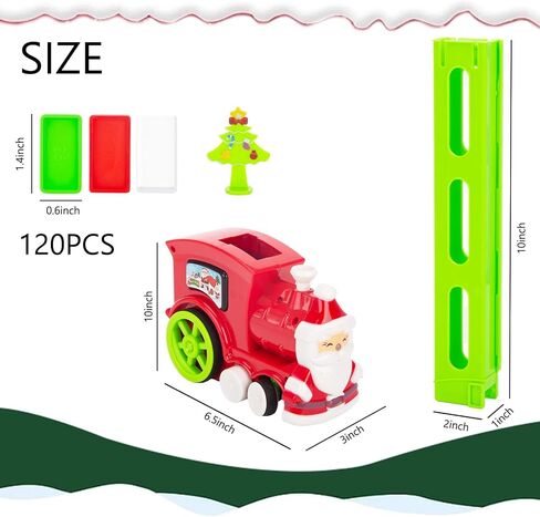 MCPINKY 124PCS Domino Train Toy Set, Building and Stacking Toy Blocks Domino Set Automatic Dominoes Stacking Creative Game for Boys Girls Age 3-8 in Saudi Arabia