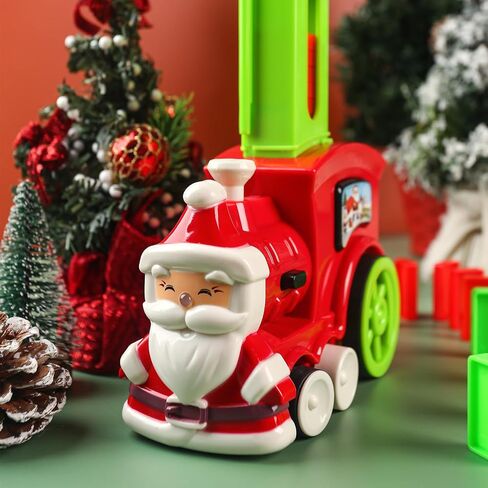 MCPINKY 124PCS Domino Train Toy Set, Building and Stacking Toy Blocks Domino Set Automatic Dominoes Stacking Creative Game for Boys Girls Age 3-8 in Saudi Arabia