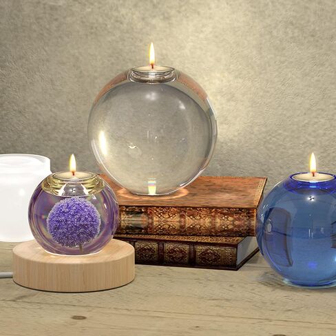 Actvty Tealight Candle Holder Resin Molds, Set of 3 Cylindrical Candlestick Epoxy Casting Silicone Molds for Resin DIY Crystal Votive Candle Holders Wedding Party Home Decoration in Kuwait
