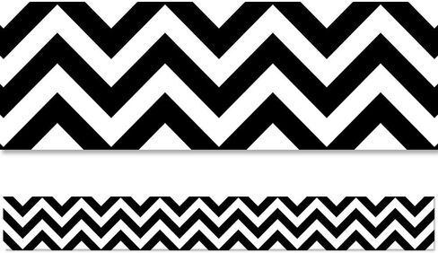 Creative Teaching Press Black Chevron Border (0176), Black/White, 3 Inches x 35 Feet in Saudi Arabia
