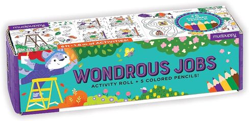 Mudpuppy Outer Space Activity Roll, Features coloring, mazes, spot The difference, and more!, 5 colored pencils included, The perfect travel activity for kids ages 4-10 in Saudi Arabia