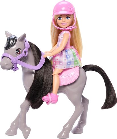 Barbie Chelsea Doll & Horse Toy Set, Includes Helmet Accessory & Saddle, Doll Bends at Knees to “Ride" Gray Pony in Saudi Arabia