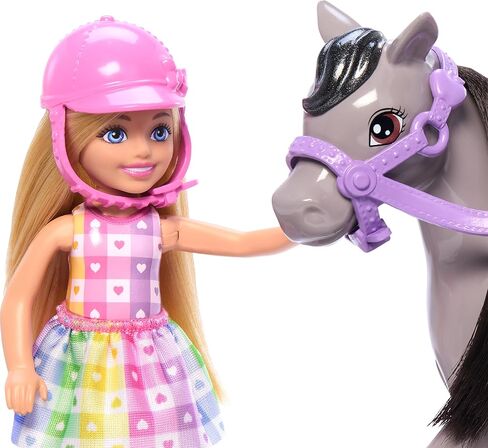 Barbie Chelsea Doll & Horse Toy Set, Includes Helmet Accessory & Saddle, Doll Bends at Knees to “Ride" Gray Pony in Saudi Arabia