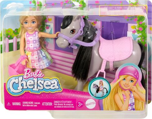 Barbie Chelsea Doll & Horse Toy Set, Includes Helmet Accessory & Saddle, Doll Bends at Knees to “Ride" Gray Pony in Saudi Arabia