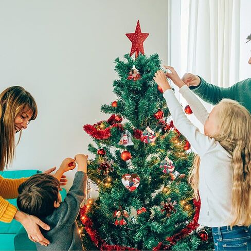 Sempoda 48pcs زخرفة التسامي فارغة، زخرفة عيد الميلاد الفراغات مزدوجة الجوانب، التسامي غير المكتمل فارغة مع الحبال الحمراء، MDF نقل المعلقات معلقة فارغة لعيد الميلاد DIY الحرفية ديكور المنزل in Kuwait