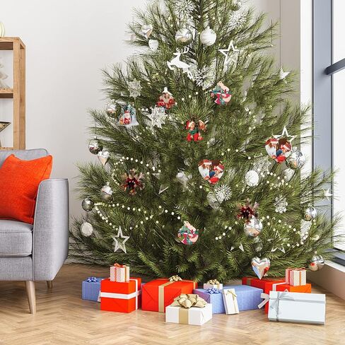 Sempoda 48pcs زخرفة التسامي فارغة، زخرفة عيد الميلاد الفراغات مزدوجة الجوانب، التسامي غير المكتمل فارغة مع الحبال الحمراء، MDF نقل المعلقات معلقة فارغة لعيد الميلاد DIY الحرفية ديكور المنزل in Kuwait