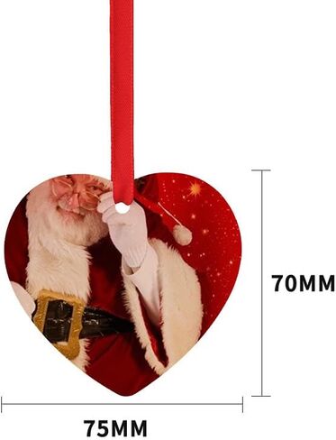 Sempoda 48pcs زخرفة التسامي فارغة، زخرفة عيد الميلاد الفراغات مزدوجة الجوانب، التسامي غير المكتمل فارغة مع الحبال الحمراء، MDF نقل المعلقات معلقة فارغة لعيد الميلاد DIY الحرفية ديكور المنزل in Kuwait