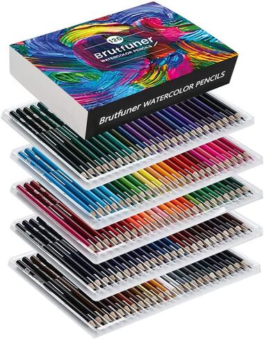 LBW Watercolor Pencils 120 Professional Water Color Pencils Set Colored Pencils for Adult Coloring Book Blending Sketching in Kuwait