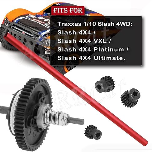 Center Driveshaft 6855 & Complete Slipper Clutch 6878 Metal Differential Gear with 32 Pitch 15T/17T/19T Pinions Gear Set for 1/10 Slash 4X4 VXL/Platinum/Ultimate,Navy Blue in Kuwait