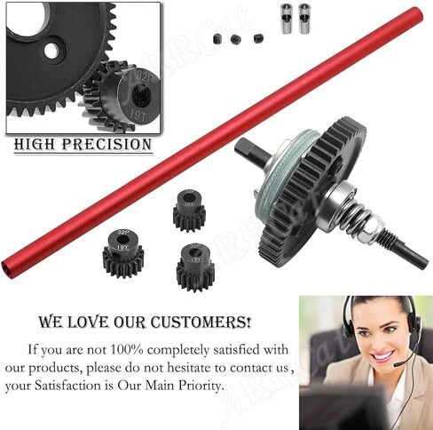 Center Driveshaft 6855 & Complete Slipper Clutch 6878 Metal Differential Gear with 32 Pitch 15T/17T/19T Pinions Gear Set for 1/10 Slash 4X4 VXL/Platinum/Ultimate,Navy Blue in Kuwait