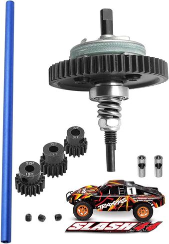 Center Driveshaft 6855 & Complete Slipper Clutch 6878 Metal Differential Gear with 32 Pitch 15T/17T/19T Pinions Gear Set for 1/10 Slash 4X4 VXL/Platinum/Ultimate,Navy Blue in Kuwait