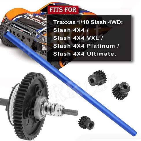 Center Driveshaft 6855 & Complete Slipper Clutch 6878 Metal Differential Gear with 32 Pitch 15T/17T/19T Pinions Gear Set for 1/10 Slash 4X4 VXL/Platinum/Ultimate,Navy Blue in Kuwait