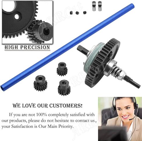Center Driveshaft 6855 & Complete Slipper Clutch 6878 Metal Differential Gear with 32 Pitch 15T/17T/19T Pinions Gear Set for 1/10 Slash 4X4 VXL/Platinum/Ultimate,Navy Blue in Kuwait