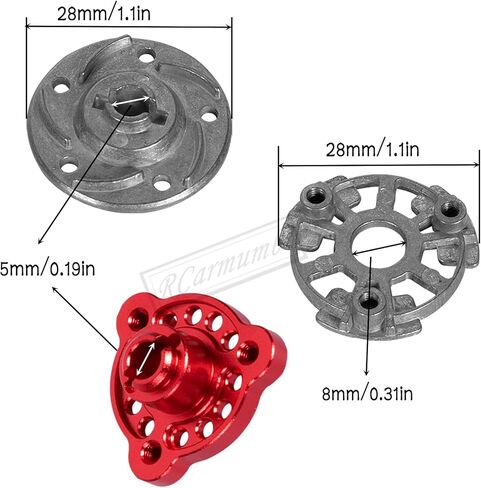 RCarmumb RC 83T ترقيات جزء لـ 1/10 Slash 2WD VXL، Rustler/Stampede/Bandit 2WD VXL XL-5,48P 83T Spur Gear w/ 21T 23T 25T وقابض النعال ومجموعة إعادة بناء النعال ولوحة الضغط، أحمر in Kuwait