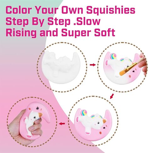 Jim&Gloria Paint Your Own Squishy Toys Arts and Crafts DIY Kit Jumbo Squishies for Girls and Boys Teens or Kids Birthday Gifts Christmas Stocking Stuffers Fillers Thanksgiving Gift Basket (Pack of 3) in Kuwait