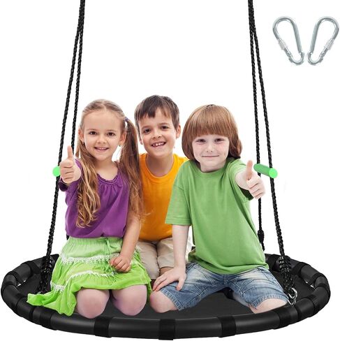 TBMLC 40 Inch Diameter Round Saucer Swing/Tree Swing with Armrest Stick in Kuwait