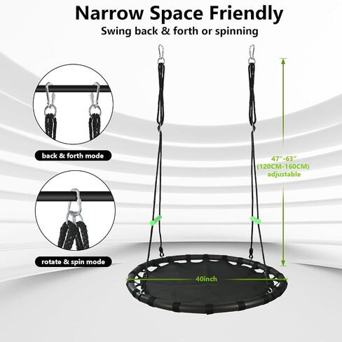 TBMLC 40 Inch Diameter Round Saucer Swing/Tree Swing with Armrest Stick in Kuwait