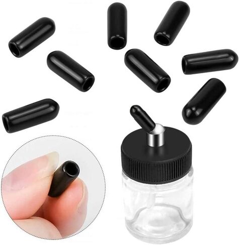 10pk 0.75oz Glass Airbrush Bottles, 30° Siphon with Silicone Caps in Kuwait