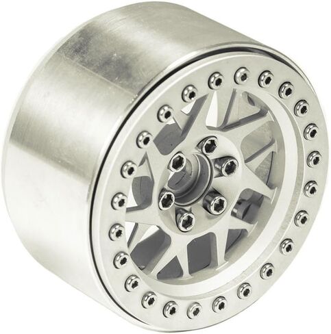 موهيرو 2.2 بوصة RC Beadlock عجلات/حواف لسيارة زاحفة Rc بمقياس 1/10 90018 حزمة من 4 (فضي + أسود) in Kuwait
