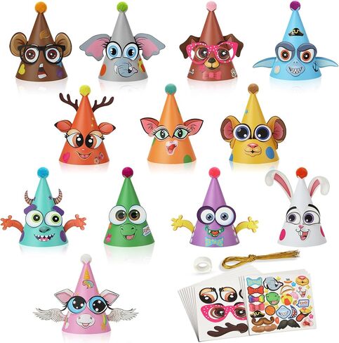 قبعات الحفلات وحفلات أعياد الميلاد والفنون والحرف اليدوية للأطفال اصنع دمية الوحش ورق المرح قبعة الحفلات مستلزمات الألعاب ملصقات الوجه هدايا لعيد الميلاد المجيد ديكورات السنة الجديدة in Kuwait