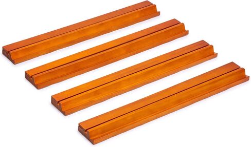 Yellow Mountain Imports 18-Inch Dark Pine Wooden Mahjong Game Racks with Built-in Pushers - Set of 4 in Saudi Arabia