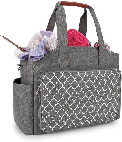 Knitting Bag Yarn Storage Tote - Yarn Storage Organizer, Crochet Organizer Bag with Crochet Hooks, Yarn Skiens, Knitting Needles and Accessories (Black) in Kuwait
