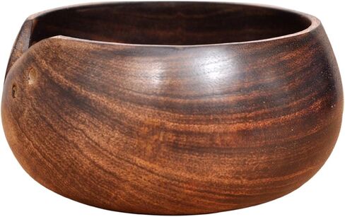 وعاء غزل خشبي مصنوع يدويًا من قبل حرفيين هنديين مع خشب المانجو الممتاز للحياكة والكروشيه - مع ثقوب للحفاظ على إبر الحياكة - مجموعة عيد الأم 2019 in Kuwait