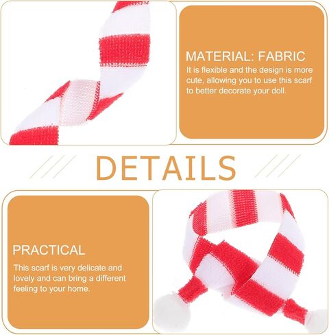 وشاح دمية صغير لزجاجة النبيذ، وشاح عنق مصغر للكريسماس، غطاء زجاجة نبيذ للكريسماس، 20 قطعة للحرف اليدوية واكسسوارات الشعر وصنع المجوهرات، احمر وابيض in Kuwait