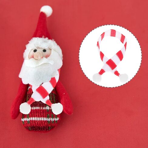 وشاح دمية صغير لزجاجة النبيذ، وشاح عنق مصغر للكريسماس، غطاء زجاجة نبيذ للكريسماس، 20 قطعة للحرف اليدوية واكسسوارات الشعر وصنع المجوهرات، احمر وابيض in Kuwait