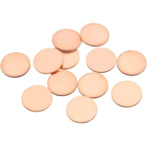 MECCANIXITY Stamping Blank Brass Round DIY Tags Copper, 15mm/0.6" for Crafts Decoration, Pack of 12