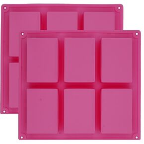 قوالب صابون مستطيلة الشكل مكونة من قطعتين، 6 تجاويف من السيليكون، قوالب لصنع الصابون والشوكولاتة والتيراميسو in Kuwait