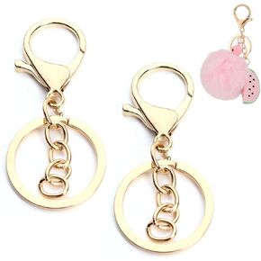 10 Pcs Key Chain Ring Open Jump Rings with Lobster Clasps and Extension Chain,Key Hook Key Ring Loop for Jewelry Making Finding DIY Key Chains Accessories (Gold) in Kuwait