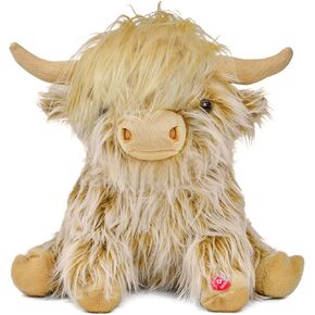 Highland Cow Stuffed Animals,Lavender Scented Highland Cow Decor Farm Toy, 11 inch Highland Cow Gifts Soft Toy Gift for Kids（Brown）